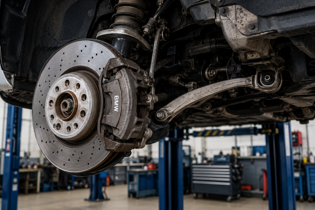 BMW 530i G30 suspension and brake inspection